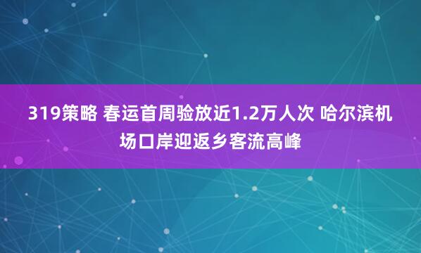 319策略 春运首周验放近1.2万人次 哈尔滨机场口岸迎返乡客流高峰